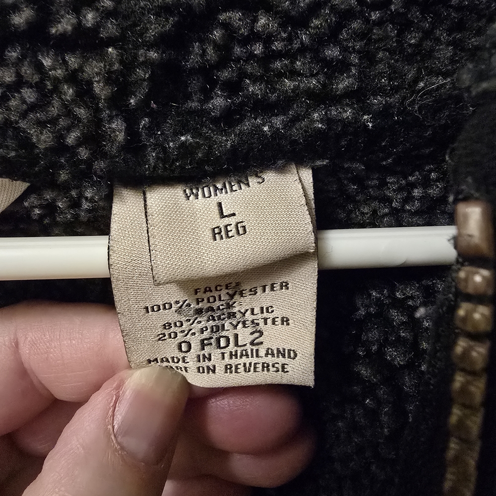 Ll Bean Black Shearling Jacket Size L - image 6